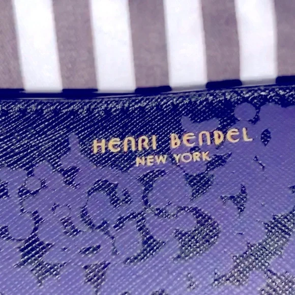 Henri Bendel EXCLUSIVE Luxury WEST 57th Damask Saffaino Leather Clutch
